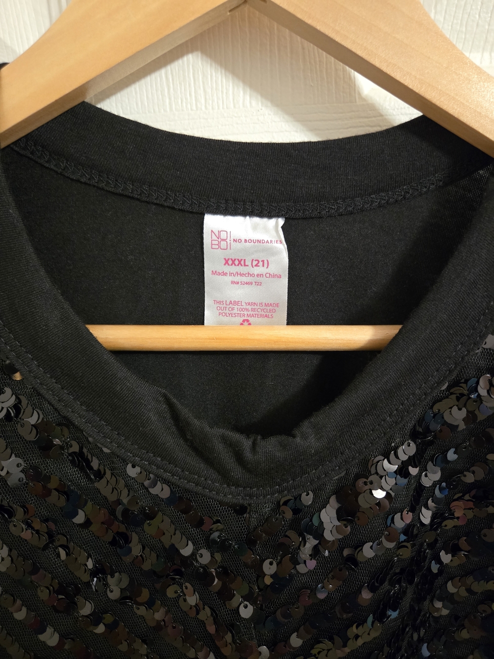 Black Sequin Sleeveless Tank Top No Boundaries Size XXXL - Picture 3 of 4